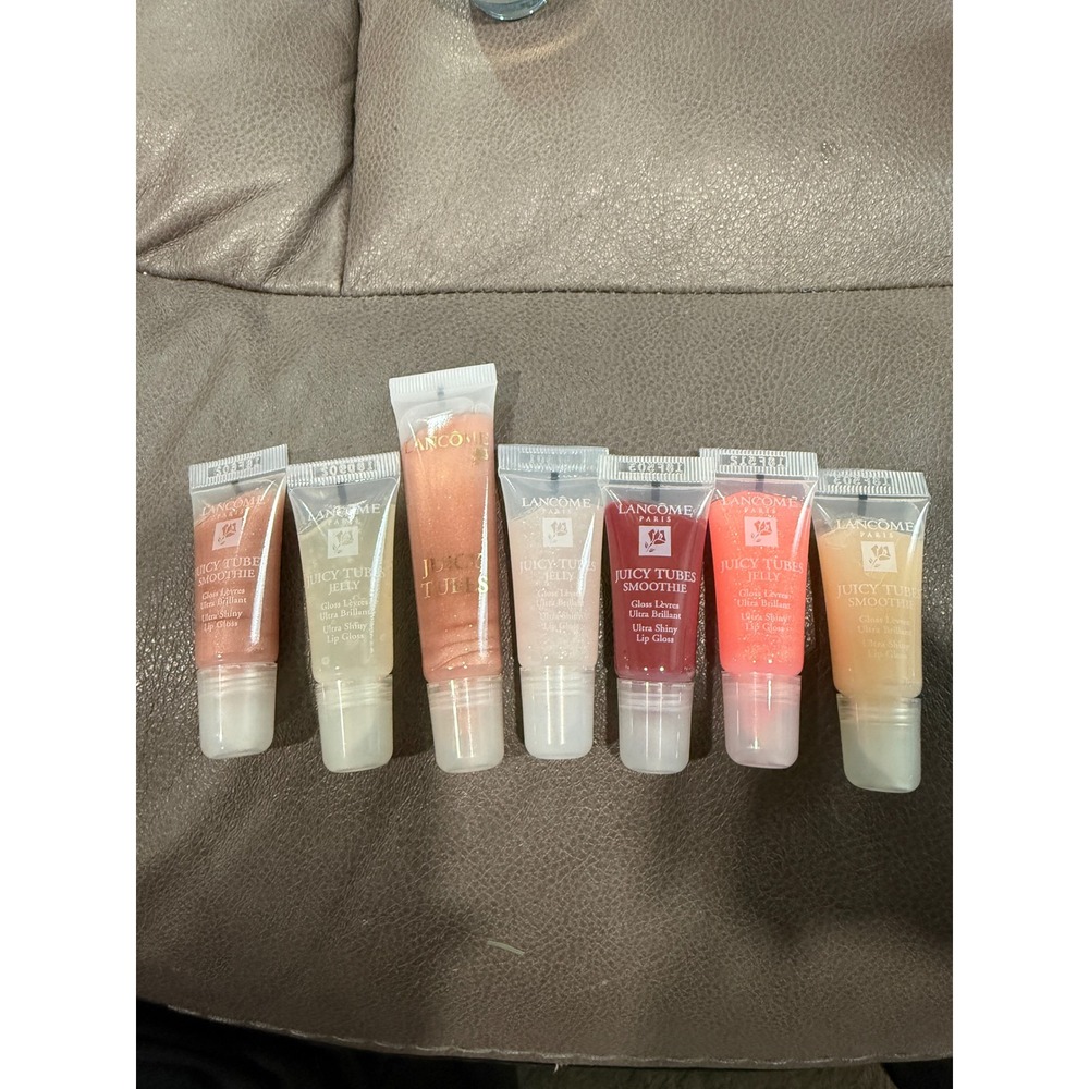 Lancome Juicy Tubes Lip Gloss Set Jelly Smoothie Ultra Shiny 7pc Mini Bundle